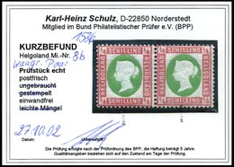 HELGOLAND 8b Paar **, 1873, 1/4 S. Lilarosa/graugrün Im Waagerechten Postfrischen Paar, Pracht, Kurzbefund Schulz, Mi. 2 - Helgoland