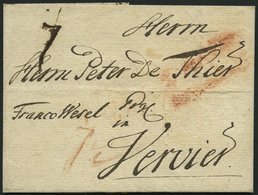 PREUSSEN 1770, Brief Von BRESLAU Nach Verviers/Belgien Mit Franco Wesel Und Taxvermerk 7, Pracht - Precursores