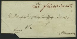 PREUSSEN De Friedrichsbruch, Handschriftlich In Rot Auf Briefhülle Nach Bromberg, Pracht - Préphilatélie