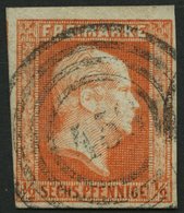 PREUSSEN 1 O, 1851, 1/2 Sgr. Rotorange Mit Nummernstempel 458, Pracht - Otros & Sin Clasificación