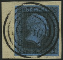 PREUSSEN 3W BrfStk, 1850, 2 Sgr. Schwarz Auf Blau Mit Kopfstehendem Wz., Nummernstempel 1360 (SCHRIMM), Kabinettbriefstü - Autres & Non Classés