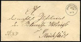 SCHLESWIG-HOLSTEIN BARMSTEDT, K11/2, Datum Handschriftlich, Briefhülle (1851) Nach Glückstadt, Pracht - Schleswig-Holstein