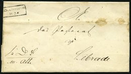 SCHLESWIG-HOLSTEIN BORDESHOLM, R2 Auf Brief (1854) Nach Lebrade, Feinst (etwas Fleckig) - Schleswig-Holstein