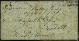 SCHLESWIG-HOLSTEIN DANEMARCK PAR HAMBOURG, L2 Auf Brief (1845) Von Itzehoe (K11/2) Nach Neuchatel/Schweiz, Rückseitiger - Schleswig-Holstein