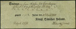 SCHLESWIG-HOLSTEIN 1810, Postschein Mit Ortsdruck Itzehoe, Pracht - Schleswig-Holstein