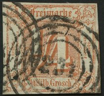 THURN Und TAXIS 13 O, 1861, 1/4 Gr. Rötlichorange, Nummernstempel 231, Voll-überrandig, Pracht - Sonstige & Ohne Zuordnung