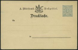 WÜRTTEMBERG DRP 6 BRIEF, 1893, 2 Pf., Rechteckiger Rahmen, Drucksachen-Postkarte, Mit Wappen, Ungebraucht, Feinst (rücks - Otros & Sin Clasificación