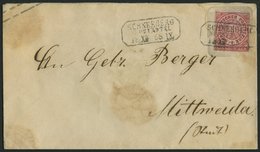 NDP U 51A BRIEF, 1863, 1 Gr. Rosa Auf 3 Ngr. Braun, Format A, R3 SCHNEEBERG, Etwas Fleckig, Feinst, Mi. 110.- - Other & Unclassified