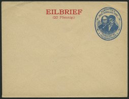 FRANKFURT/MAIN Drucksachen & Circular Beförderung: 1889, Ganzsachenumschlag Eilbrief (20 Pfennig.) Mit Wertstempel Doppe - Correos Privados & Locales