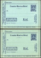 KIEL A K 5 BRIEF, COURIER: 1898, 4 Pf. Dunkelblau Kartenbrief, 2 Verschiedene Kartonfarben, Ungebraucht, Feinst/Pracht - Correos Privados & Locales