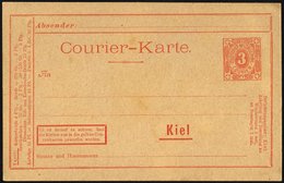 KIEL A P 8 BRIEF, COURIER: 1897, 3 Pf. Rot, Mit Rahmen, Ungebraucht, Prachtkarte - Correos Privados & Locales
