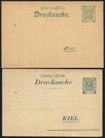 KIEL A P 24II,26I BRIEF, COURIER: 1899, 2 Pf. Grün, Anschriftenzeile Nicht Unterstrichen Und 2 Pf. Grün, Zierstrich Type - Correos Privados & Locales