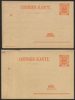 KIEL A P 27,28IB BRIEF, COURIER: 1899, 3 Pf. Orange, Mit Druckvermerk Und 3 Pf. Orange, Ohne Druckvermerk, Zierstrich Ty - Correos Privados & Locales