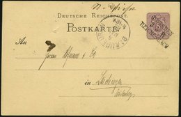 BAHNPOST DR P 10 BRIEF, Dresden-Reichenbach, L3 Und Handschriftlich NIEDERWIESA Auf 5 Pf. Ganzsachenkarte Von 1882, Fein - Máquinas Franqueo (EMA)