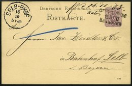 BAHNPOST DR P 12 BRIEF, Geestemünde-Hannover, L3, 1883-1885, Auf Vier 5 Pf. Ganzsachenkarten, Fast Nur Pracht - Frankeermachines (EMA)