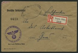 BAHNPOST Tribtis-Lobenstein (Zug 3977) Auf Portofreiem Eilbotenbrief Von 1914, Mit Violettem Reichsbahnstempel, Pracht - Máquinas Franqueo (EMA)