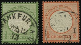 Dt. Reich 2a,3 O, 1872, 1/3 Gr. Gelblichgrün Und 1/2 Gr. Ziegelrot, 2 Farbfrische Gut Gezähnte Prachtwerte, Mi. 105.- - Usados