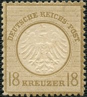 Dt. Reich 11 **, 1872, 18 Kr. Ockerbraun, Postfrisches Prachtstück, R!, Fotoattest Sommer, Mi. 4500.- - Oblitérés