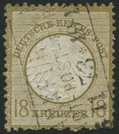 Dt. Reich 11 O, 1872, 18 Kr. Ockerbraun, Rauhe Zähnung, Feinst, Mi. 500.- - Gebraucht