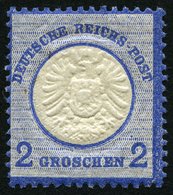 Dt. Reich 20 **, 1872, 2 Gr. Ultramarin, Postfrisch, Pracht, Mi. 100.- - Gebraucht