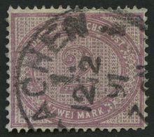 Dt. Reich 37d O, 1889, 2 M. Stumpfviolettpurpur, Pracht, Gepr. Thiel, Mi. 80.- - Sonstige & Ohne Zuordnung