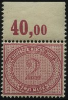 Dt. Reich 37f **, 1899, 2 M. Lilakarmin, Postfrisch Mit Oberrand (dort Falzrest), Kabinett, Fotobefund Jäschke-L., Mi. ( - Other & Unclassified