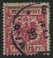Dt. Reich 47aa O, 1889, 10 Pf. Lilakarmin, Normale Zähung, Pracht, Gepr. Petry, Mi. 100.- - Other & Unclassified
