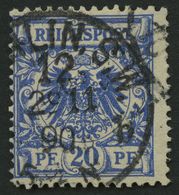 Dt. Reich 48aa O, 1889, 20 Pf. Lebhaftlilaultramarin, Pracht, Gepr. Zenker, Mi. 90.- - Autres & Non Classés