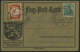 Dt. Reich VI BRIEF, 1912, 20 Pf. E.EL.P. Auf Flugpostkarte Mit 5 Pf. Zusatzfrankatur, Sonderstempel Frankfurt 23.6.12, N - Autres & Non Classés