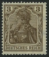 Dt. Reich 84IIb **, 1918, 3 Pf. Schwärzlichbraun Kriegsdruck, Pracht, Gepr. Zenker, Mi. 70.- - Autres & Non Classés