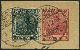 Dt. Reich 85IIe BrfStk, 1918, 5 Pf. Schwarzopalgrün Kriegsdruck Auf Ganzsachenausschnitt, Pracht, Gepr. Jäschke, Mi. 100 - Autres & Non Classés