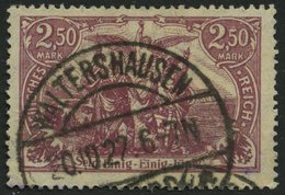 Dt. Reich 115d O, 1920, 2.50 M. Dunkelpurpur (helle Nuance), Normale Zähnung, Pracht, Gepr. Schulze, Mi. 250.- - Used Stamps