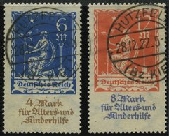 Dt. Reich 233/4 O, 1922, Allegorie, Pracht, Gepr. Infla, Mi. 60.- - Gebraucht