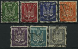 Dt. Reich 344-50 O, 1923, Holztaube, Normale Zähnung, Prachtsatz, Mi. 350.- - Usados