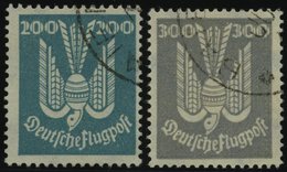 Dt. Reich 349/50 O, 1924, 200 Und 300 Pf. Holztaube, 2 Prachtwerte, Mi. 240.- - Usados