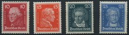 Dt. Reich 390-93 **, 1926, 10 - 25 Pf. Berühmte Deutsche, 4 Werte üblich Gezähnt Pracht, Mi. 234.- - Usati