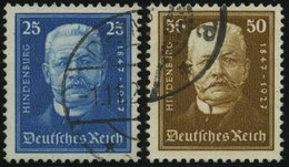 Dt. Reich 405/6 O, 1927, 25 Und 50 Pf. 80. Geburtstag, 2 Prachtwerte, Mi. 60.- - Used Stamps