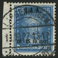 Dt. Reich 409 O, 1927, 25 Pf. I.A.A., Pracht, Mi. 85.- - Oblitérés