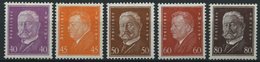 Dt. Reich 418-22 *, 1928, 40 - 80 Pf. Reichspräsidenten, Falzreste, 5 Prachtwerte, Mi. 90.- - Used Stamps