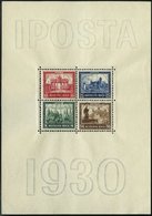 Dt. Reich Bl. 1 **, 1930, Block IPOSTA, Kaum Sichtbare Eckbugspur Sonst Pracht, Mi. 1600.- - Usati