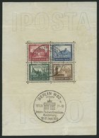 Dt. Reich Bl. 1 O, 1930, Block IPOSTA, Sonderstempel, Ränder Fleckig Und Büge, Herzstück Pracht, Mi. 2000.- - Used Stamps