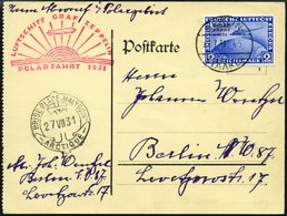 Dt. Reich 457 BRIEF, 1931, 2 RM Polarfahrt Auf Polarfahrtkarte, Pracht - Usados