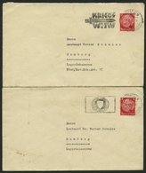 Dt. Reich 513,519 BRIEF, 1943, 3 Und 12 Pf. Hindenburg, 4 Belege Mit Lochungen: LH, LVA Und C.H.B., Pracht - Sonstige & Ohne Zuordnung