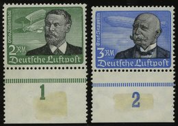 Dt. Reich 538/9x **, 1934, 2 RM Lilienthal Und 3 RM Graf Zeppelin, 2 Prachtwerte, Gepr. Schlegel, Mi. 330.- - Sonstige & Ohne Zuordnung