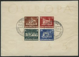 Dt. Reich Bl. 3 O, 1935, Block OSTROPA, Sonderstempel, Auf Unterlage Klebend, Rechts Verklebter Riss Sonst Pracht, Mi. 1 - Otros & Sin Clasificación