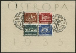 Dt. Reich Bl. 3 O, 1935, Block OSTROPA, Sonderstempel, Wasserzeichen Gebrochen, Marken Pracht, Mi. 900.- - Otros & Sin Clasificación