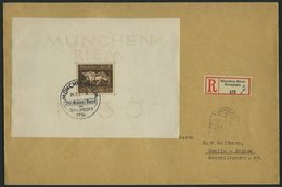 Dt. Reich Bl. 4 BRIEF, 1936, Block München Riem, Einzelfrankatur Auf Einschreibbrief, Pracht - Other & Unclassified