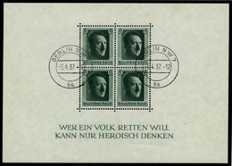 Dt. Reich Bl. 7 O, 1937, Block Hitler Mit Ersttagsstempel, Pracht, R! - Otros & Sin Clasificación