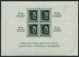 Dt. Reich Bl. 9 *, 1937, Block Kulturspende, Kleine Haftstelle Im Rand, Marken Postfrisch, Pracht - Other & Unclassified