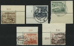 Dt. Reich 651/2,654/5,657 O, 1937, 5 Bogenecken, Pracht - Otros & Sin Clasificación